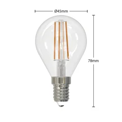 LED-filamentpære E14 4W 2.700 K dråbe dæmpes 2 stk