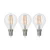 LED-filamentpære E14 4W 2.700 K dråbe dæmpes 3 stk