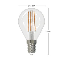 LED-filamentpære E14 4W 2.700 K dråbe dæmpes 5 stk