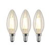 LED-filamentpære E14 4 W 827 kerte, dæmpes, 3 stk