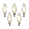 LED-filamentpære E14 4 W 827 kerte, dæmpes, 5 stk