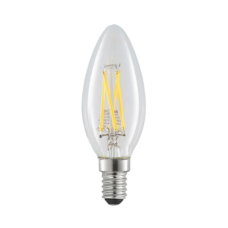 LED-filamentpære E14 4 W 827 kerte, dæmpes, 5 stk