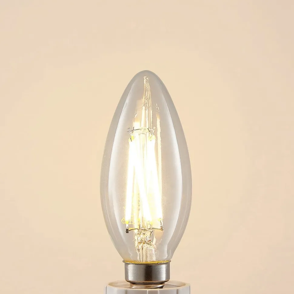 LED-filamentpære E14 4 W 827 kerte, dæmpes, 5 stk