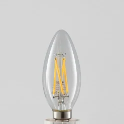 LED-filamentpære E14 4 W 827 kerte, dæmpes, 5 stk