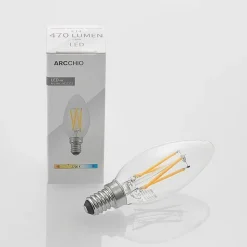 LED-filamentpære E14 4 W 827 kerte, dæmpes, 2 stk