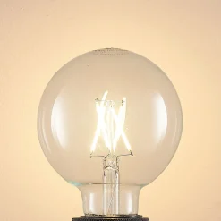 LED-filamentpære E27 4W 2.700K G95 Globe, glødetråd, klar