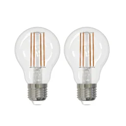 LED-filamentpære E27 8W klar 2.700K dæmpbar sæt med 2 stk