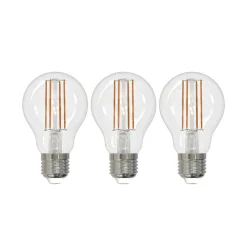 LED-filamentpære E27 8W klar 2.700K dæmpbar sæt med 3 stk