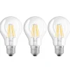 LED-filamentpære E27 7W, varmhvid, 3-pak