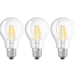 LED-filamentpære E27 7W, varmhvid, 3-pak