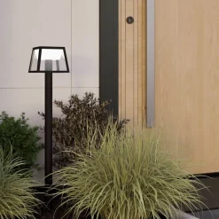 LED-gadelampe Altilia, højde 106 cm, sort, sensor