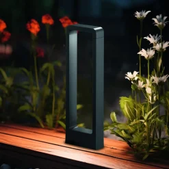 LED-gadelampe RENO, antracit, højde 50 cm, metal, IP54