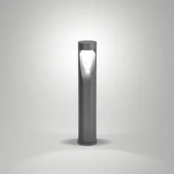 LED-gadelampe Teo, 60 cm høj, sort, metal, IP65