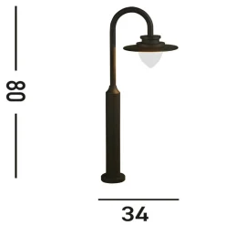 LED-gadelampe Texas, IP54, grafitfarvet, højde 80 cm