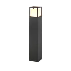 LED-gadelampe Witham, 80 cm høj, antracit, CCT, IP54