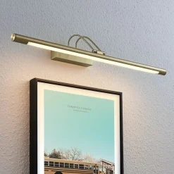 LED-gallerilampe Mailine med kontakt, messing