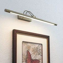 LED-gallerilampe Mailine, patineret messing