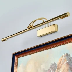 LED-gallerilampe Piktura, poleret messing