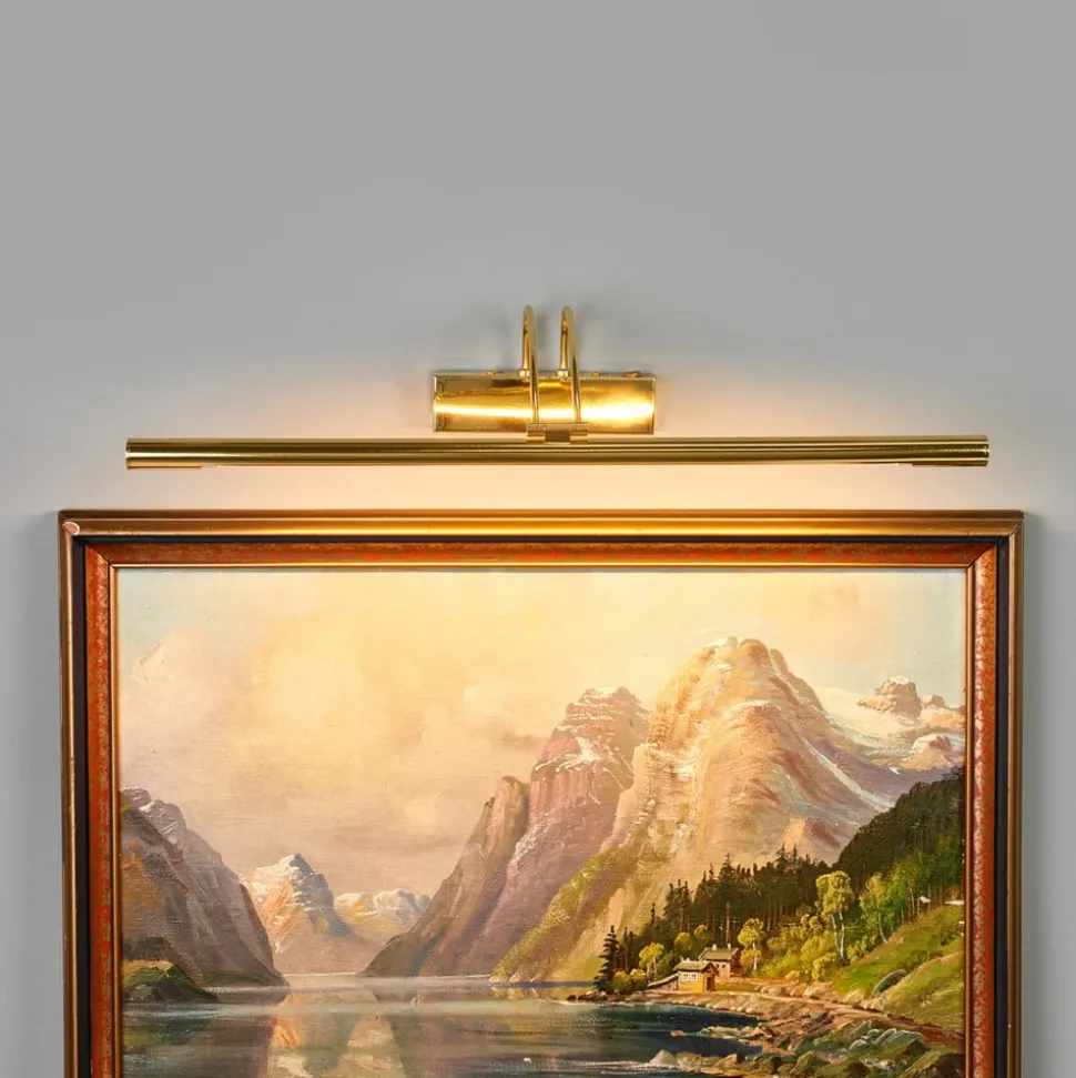 LED-gallerilampe Piktura, poleret messing