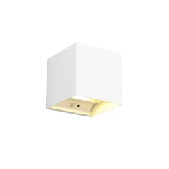 LED genopladelig udendørs væglampe Talent, hvid, bredde 10 cm, sensor