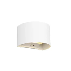 LED genopladelig udendørs væglampe Talent, hvid, bredde 16 cm, sensor