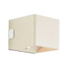 LED genopladelig udendørs væglampe Iseo, beige, bredde 10 cm, sensor