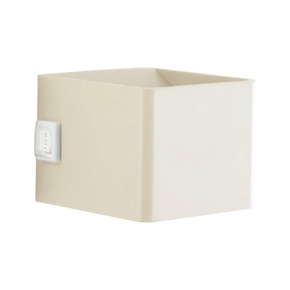 LED genopladelig udendørs væglampe Iseo, beige, bredde 10 cm, sensor