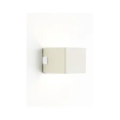 LED genopladelig udendørs væglampe Iseo, beige, bredde 10 cm, sensor