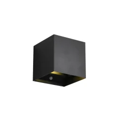LED genopladelig udendørs væglampe Talent, sort, bredde 10 cm Sensor
