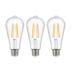 LED glødepære klar E27 3,8W 3000K 806lm sæt med 3 stk