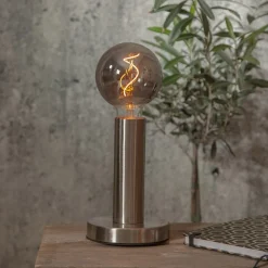 LED globe G95 filament optic E27 3W 1800K røget glas