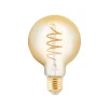 LED-globepære E27 4W ravfarvet Ø 8 cm