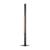 LED-gulvlampe Arcus, sort/brun, højde 126 cm, metal/træ