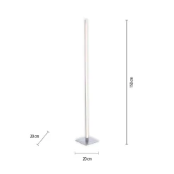 LED-gulvlampe Bella, lige, firkantet base, stål