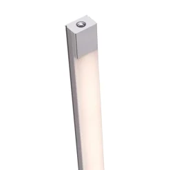 LED-gulvlampe Bella, lige, firkantet base, stål