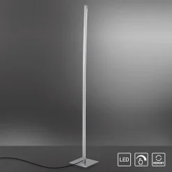 LED-gulvlampe Bella, lige, firkantet base, stål