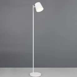 LED-gulvlampe Blake, hvid mat, metal, dæmpbar