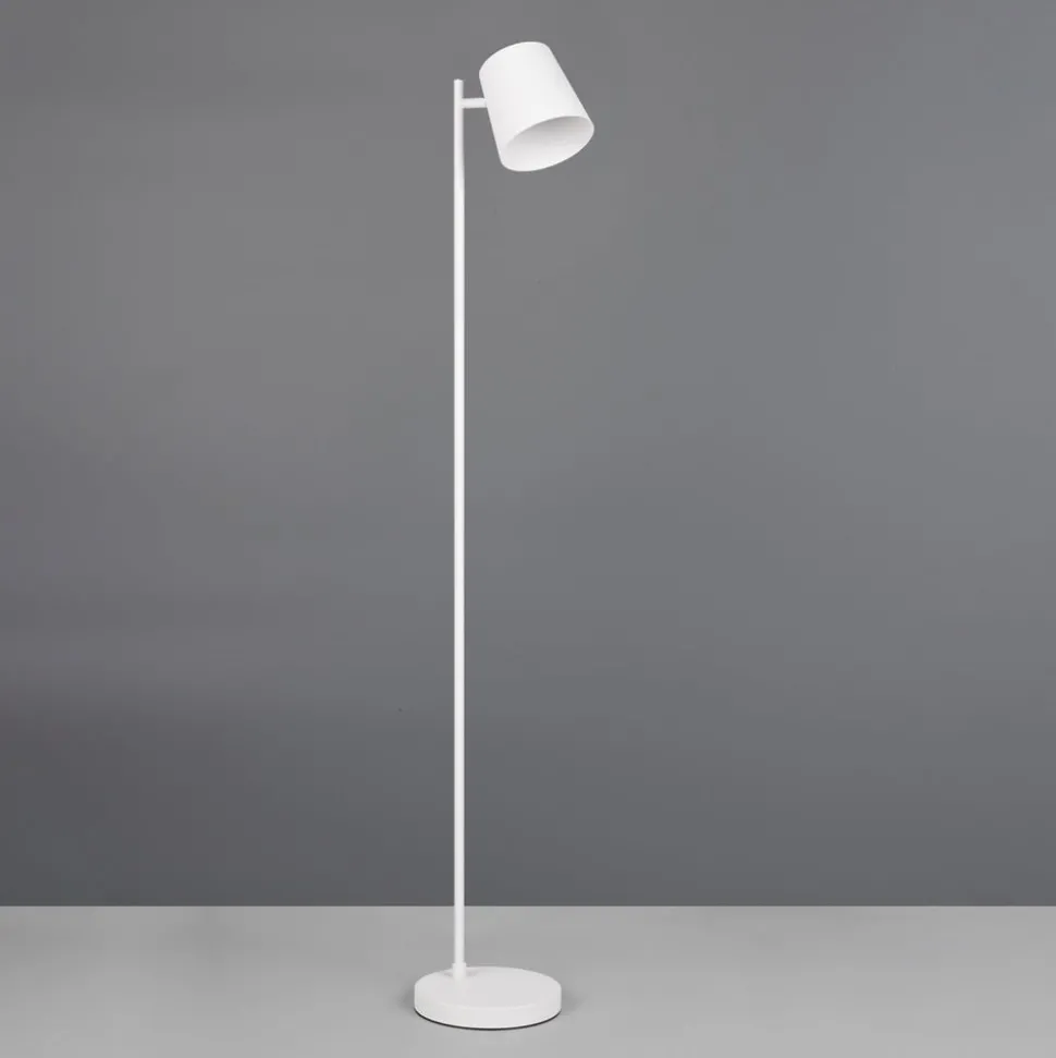 LED-gulvlampe Blake, hvid mat, metal, dæmpbar