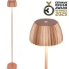 LED-gulvlampe Brilo unplugged Riffle, kobberfarvet