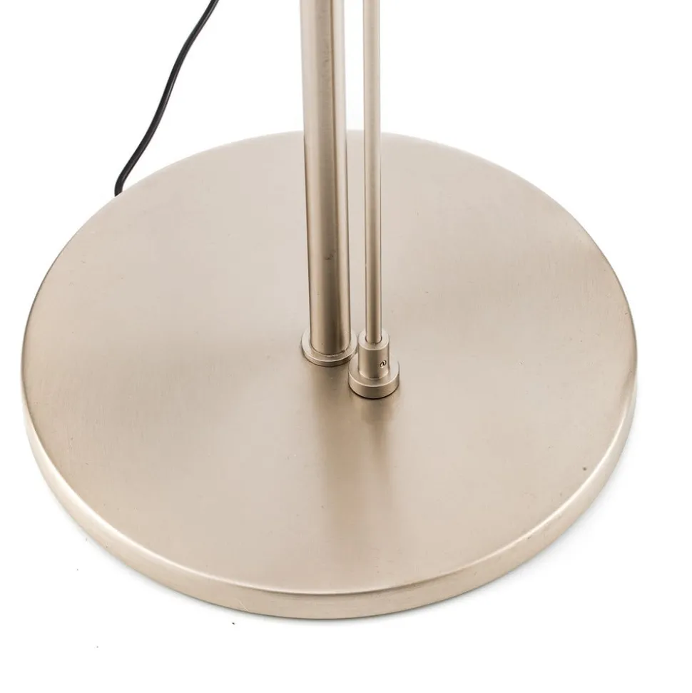 LED-gulvlampe Carl, nikkelfarvet, justerbar, dæmpbar