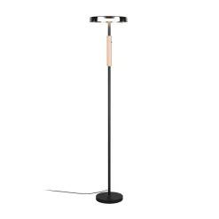 LED-gulvlampe Celeste krom/træ 160 cm glas/metal Touchdim