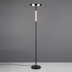 LED-gulvlampe Celeste krom/træ 160 cm glas/metal Touchdim