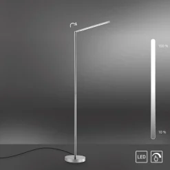 LED-gulvlampe Dawda med lysdæmper, stål