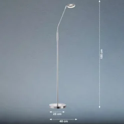 LED-gulvlampe Dent, CCT, enkeltlys, nikkel
