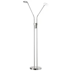 LED-gulvlampe Dent, CCT, to lys, nikkel