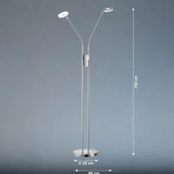 LED-gulvlampe Dent, CCT, to lys, nikkel