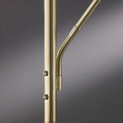 LED-gulvlampe Dent, messingfarvet, 180 cm, CCT, 2 lyskilder
