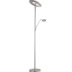 LED-gulvlampe Dent, nikkelfarvet, 180 cm, CCT, 2 lyskilder
