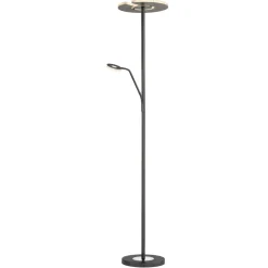 LED-gulvlampe Dent, sort, 180 cm, CCT, 2 lyskilder