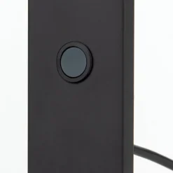 LED-gulvlampe Fati, højde 136 cm, sort, aluminium, dæmper